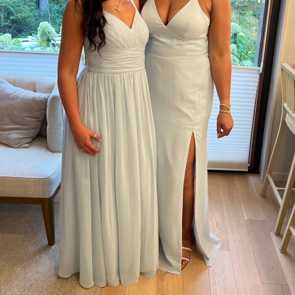 Azazie Pale Blue Spaghetti-Strap Maxi Dress